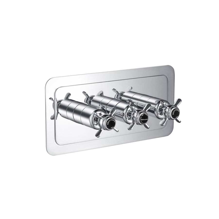 Just Taps Plus Grosvenor Pinch Thermostatic 3 Outlet Horizontal Concealed Shower Valve
