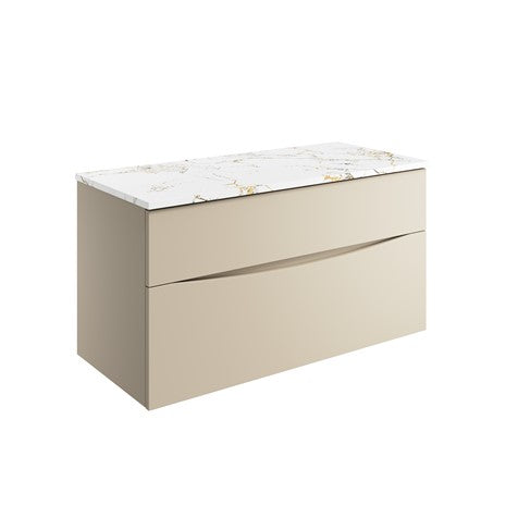 Crosswater Glide II 1000 Unit with Gold Vein Estatuario Worktop