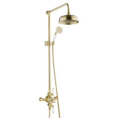 Just Taps Plus Grosvenor Exposed Thermostatic Valve 2 Outlet with Riser & Kit