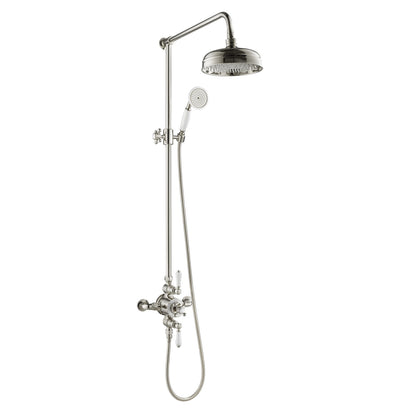 Just Taps Plus Grosvenor Exposed Thermostatic Valve 2 Outlet with Riser & Kit