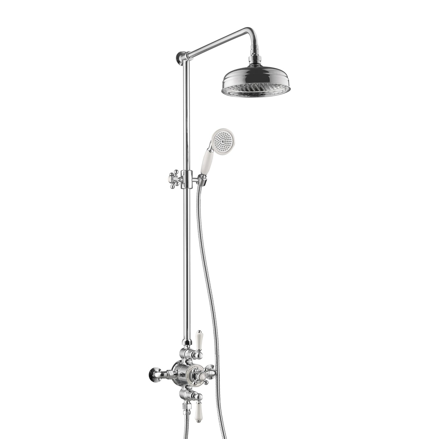 Just Taps Plus Grosvenor Exposed Thermostatic Valve 2 Outlet with Riser & Kit
