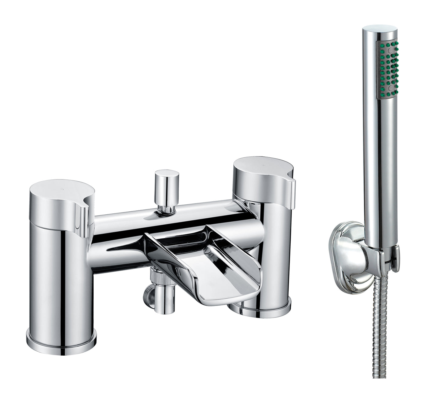 H Series Chrome Deck Mounted Bath Mixer w/ Hose & Handset