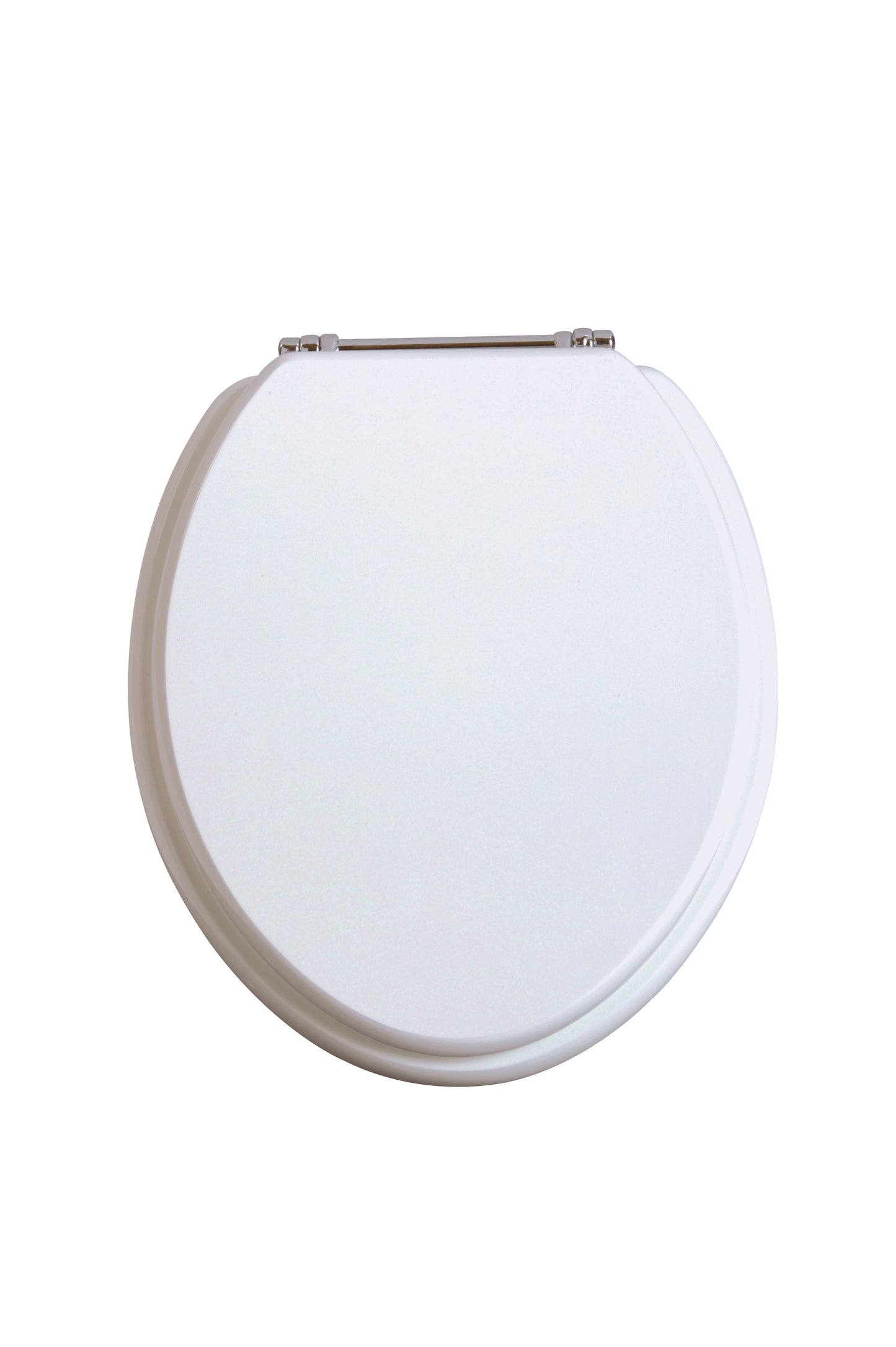 Traditional WC Seat Soft Close Chrome/White Gloss Finish