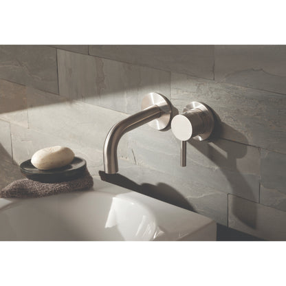 Just Taps Plus INOX 2 Hole Wall Mounted Single Lever Basin Mixer