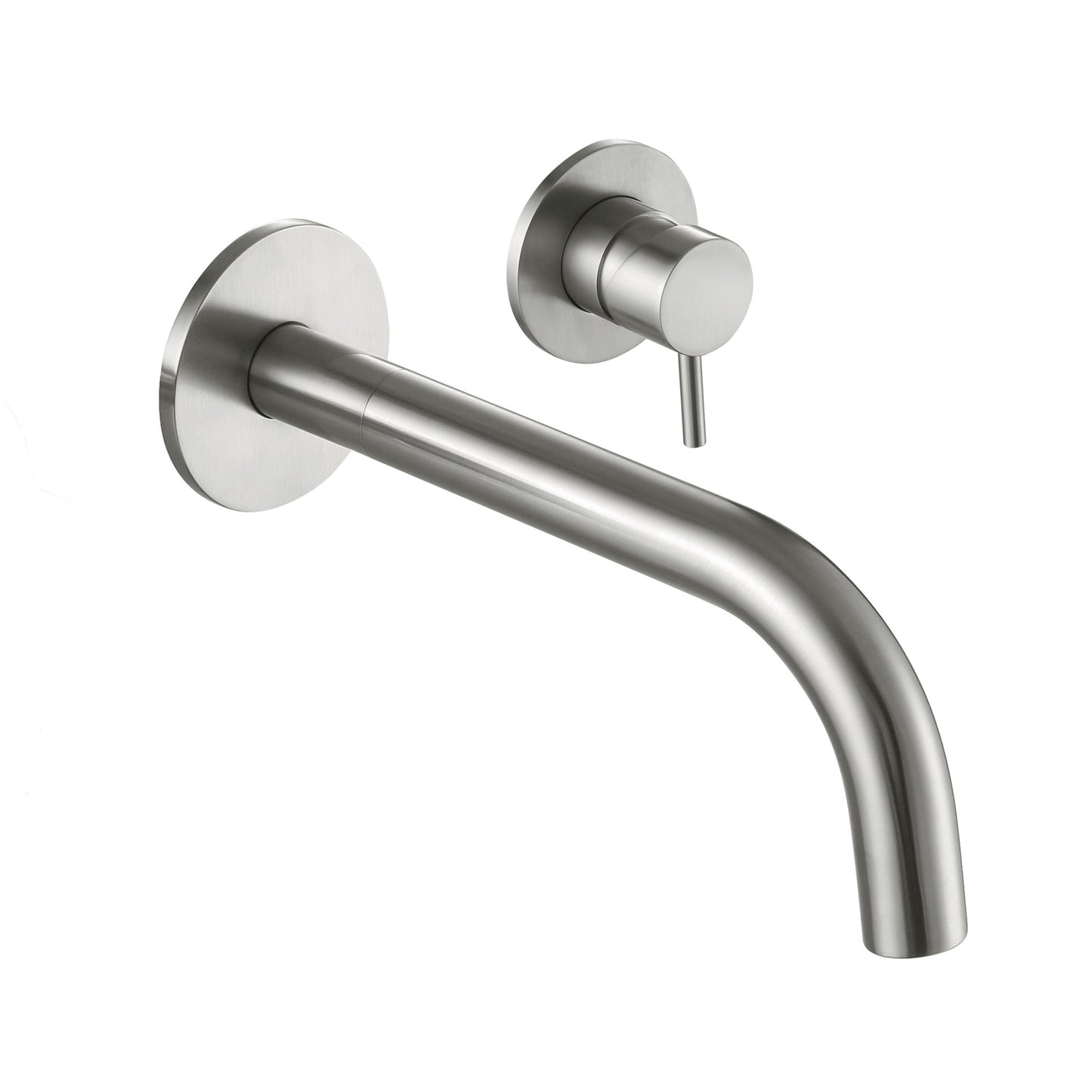 Just Taps Plus INOX 2 Hole Wall Mounted Single Lever Basin Mixer