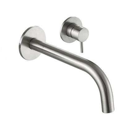 Just Taps Plus INOX 2 Hole Wall Mounted Single Lever Basin Mixer