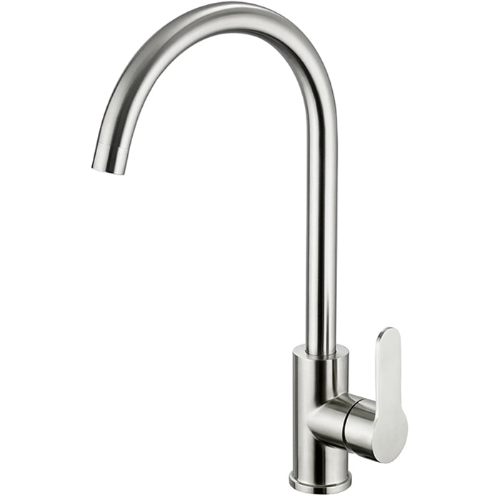 Just Taps Plus Inox Single Lever Sink Mixer, Swivel Spout in Stainless Steel finish