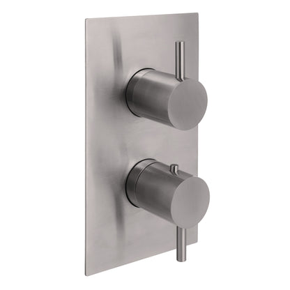Just Taps Plus Inox Thermostatic Concealed 3 Outlet Shower Valve