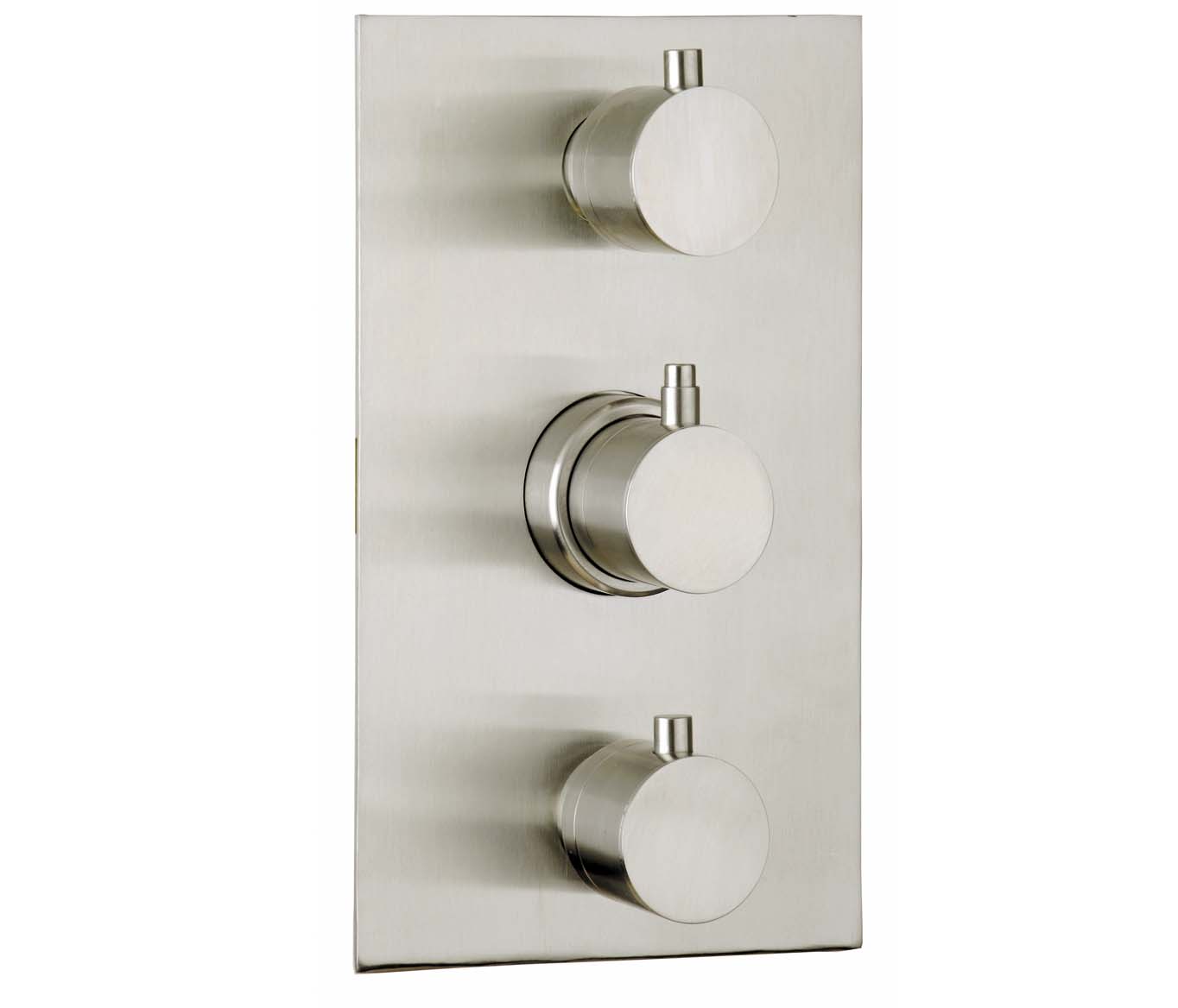 Just Taps Inox Stainless Steel Thermostatic Concealed 2 Outlet Shower Valve