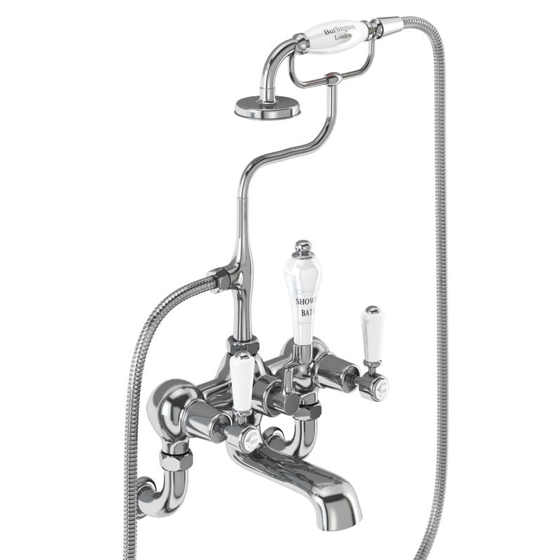 Burlington Kensington Wall Bath Mixer w/ Hose & Handset
