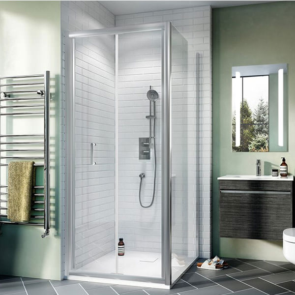 Crosswater Kai 6 760mm Bi-Fold Shower Door Silver Frame