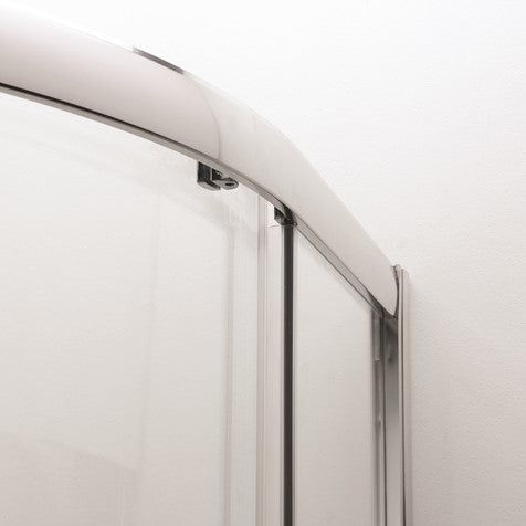Crosswater Kai KLQDS0800 6 Quadrant Double Doors, Silver Finish