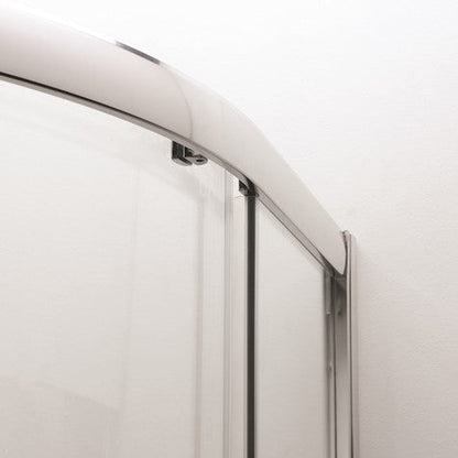 Crosswater Kai KLQDS0800 6 Quadrant Double Doors, Silver Finish