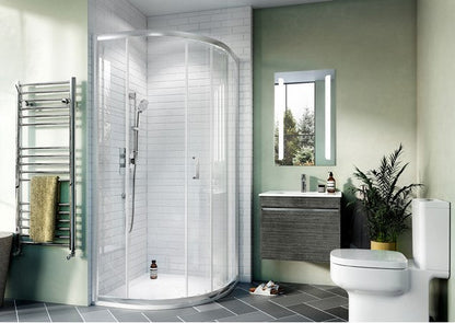 Crosswater Kai KLQSSC0800 6 Quadrant Single Door, Silver Finish