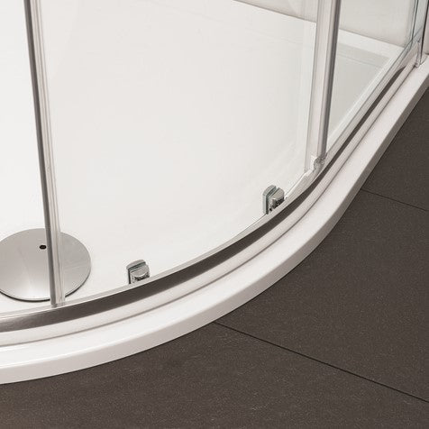 Crosswater Kai KLQSSC0800 6 Quadrant Single Door, Silver Finish
