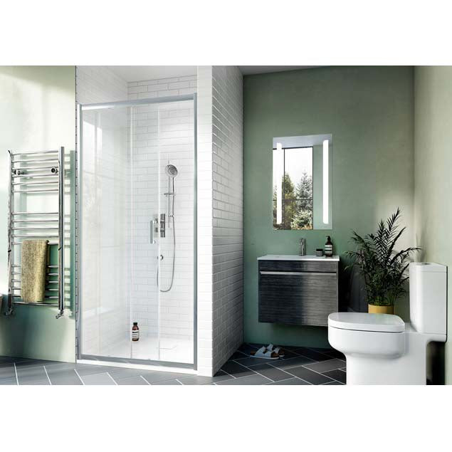 Kai 6 Single Sliding Door 1400mm x 1900mm Silver Finish