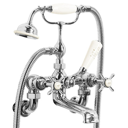 Lefroy Brooks Classic Wall Mounted Bath Shower Mixer With Hose & Handset (choose finish)