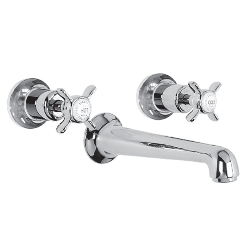 Lefroy Brooks Classic Wall Mounted 3 Hole Basin Set (choose finish)