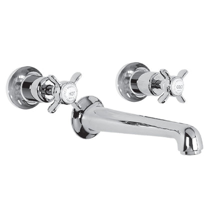 Lefroy Brooks Classic Wall Mounted 3 Hole Basin Set (choose finish)
