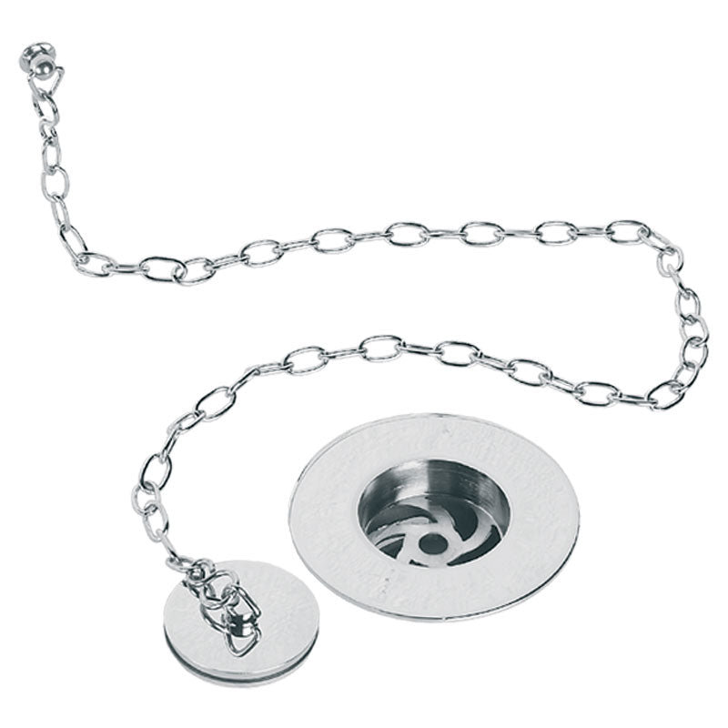 Lefroy Brooks Belfast Sink Slotted Waste With Long Chain - Chrome