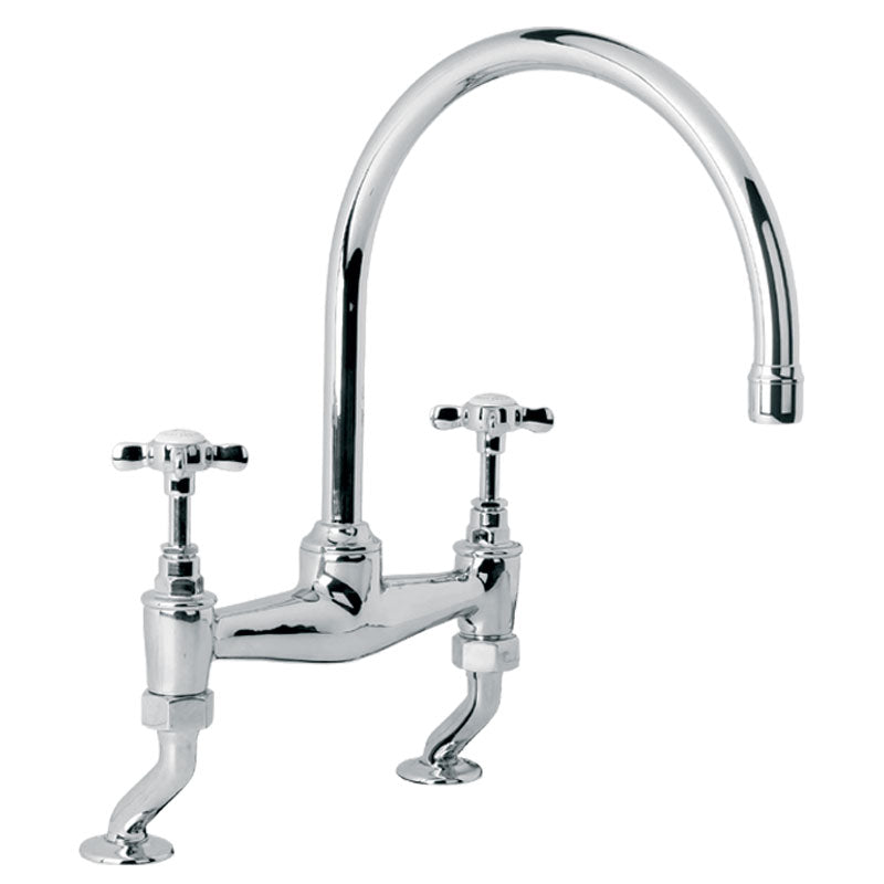 Lefroy Brooks Classic Deck Mounted Bridge Kitchen Sink Mixer (choose finish)