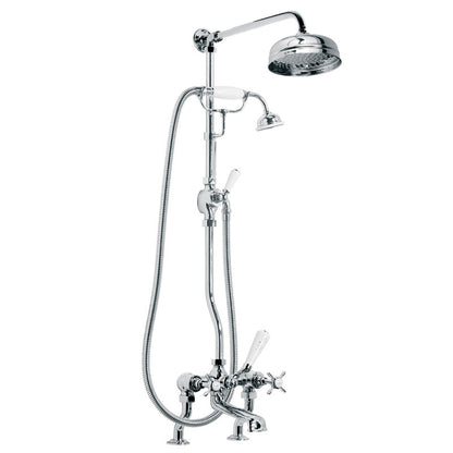 Lefroy Brooks Classic Exposed Bath Shower Mixer & 200mm Shower Rose (choose finish)
