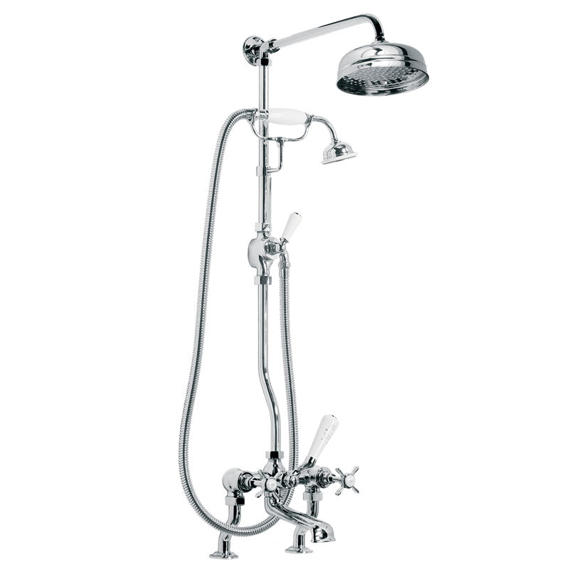Lefroy Brooks Classic Exposed Bath Shower Mixer & 200mm Shower Rose (choose finish)