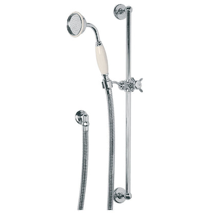 Lefroy Brooks Slide Rail, Hose, Handset & Wall Outlet - Silver Nickel