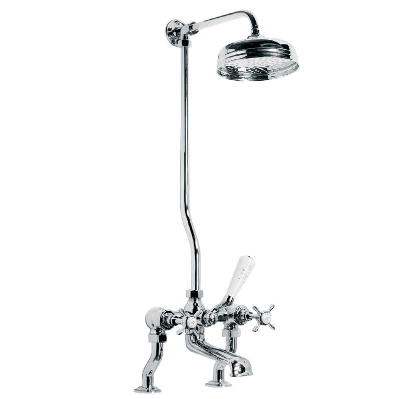 Lefroy Brooks Classic Deck Mounted Bath Shower Mixer 200mm Shower Rose (choose finish)