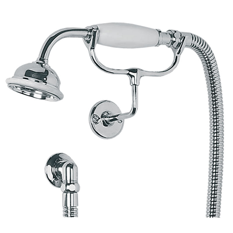 Lefroy Brooks Classic Handset Cradle Outlet & Hose - Silver Nickel