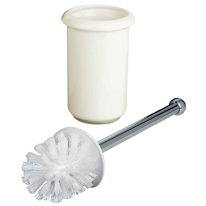 Lefroy Brooks Classic Free Standing Pot & Toilet Brush - Silver Nickel