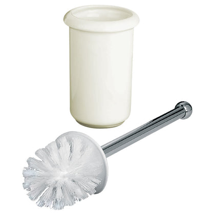 Lefroy Brooks Classic Free Standing Pot & Toilet Brush - Silver Nickel