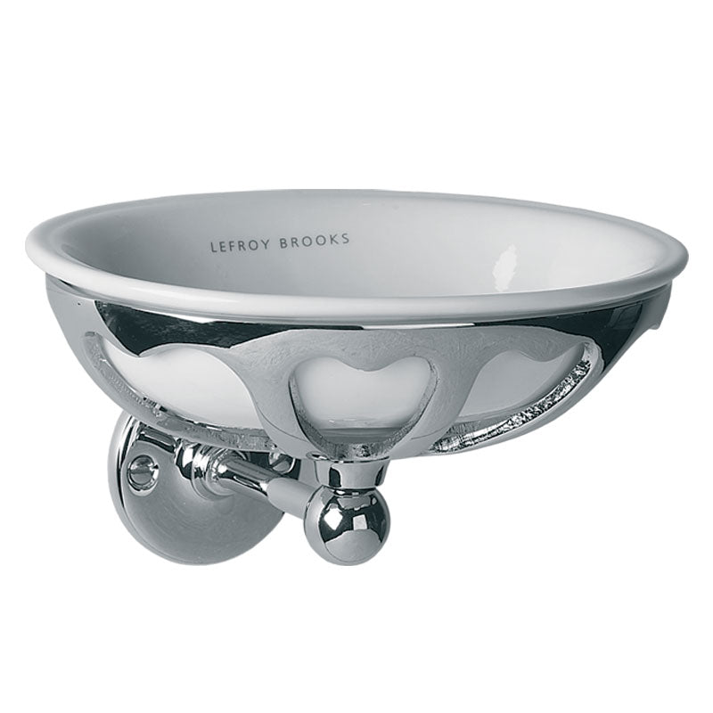 Lefroy Brooks Classic Fine Bone China Soap Dish & Holder - Chrome