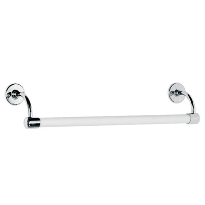 Lefroy Brooks Classic Large Bore 508mm Long Stove Enamelled Towel Rail - Silver Nickel