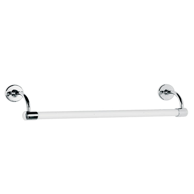 Lefroy Brooks Classic Large Bore 762mm Long Stove Enamelled Towel Rail - Silver Nickel