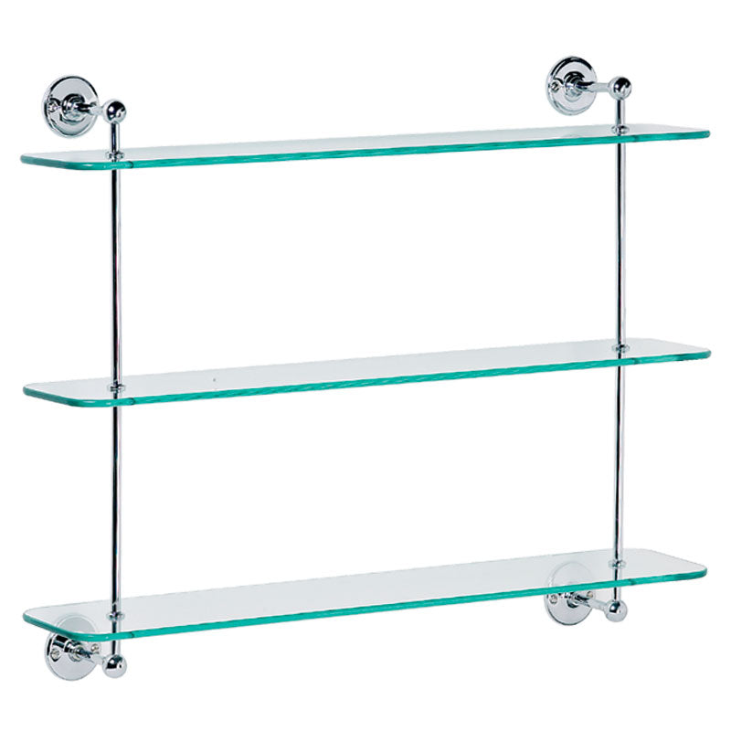 Lefroy Brooks Classic 3 Tier Glass Shelf - Antique Gold