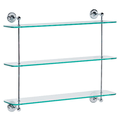 Lefroy Brooks Classic 3 Tier Glass Shelf - Antique Gold