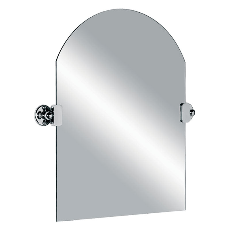 Lefroy Brooks Edwardian 500 x 400 Dome Tilting Mirror - Silver Nickel