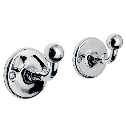 Lefroy Brooks Edwardian Robe Hooks (pair) - Chrome
