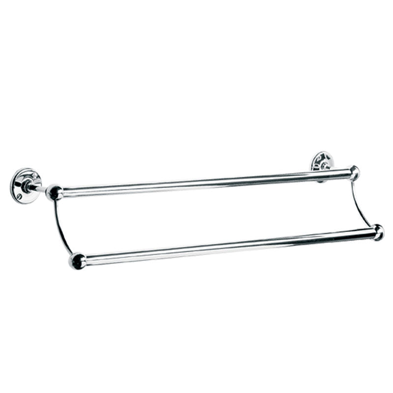 Lefroy Brooks Edwardian 508mm Double Towel Rail - Silver Nickel