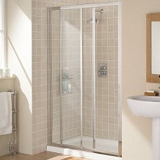 Lakes Classic Framed 1000mm Sliding Shower Door Silver Frame