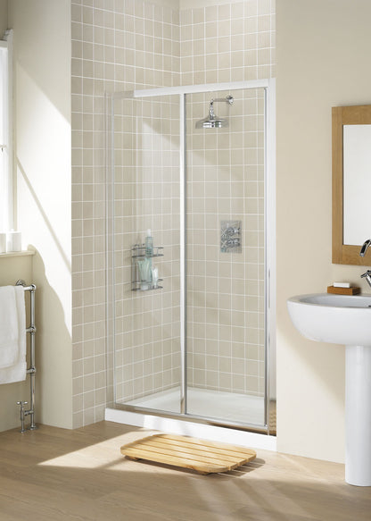Lakes Classic Framed 1000mm Sliding Shower Door Silver Frame