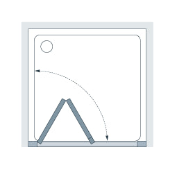 Lakes Classic 900mm Bi-Fold, Silver Frame, Clear Glass