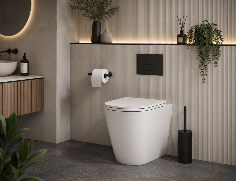 Luxe 520 Rimless Back to Wall Toilet with Soft Close Seat