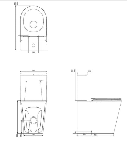 Luxe 610 Rimless Close Coupled Toilet with Soft Close Seat