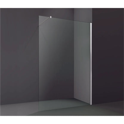 Merlyn 8 Series Walk-In Wetroom Shower Panel 1200mm Polished Chrome Frame With Clear Glass