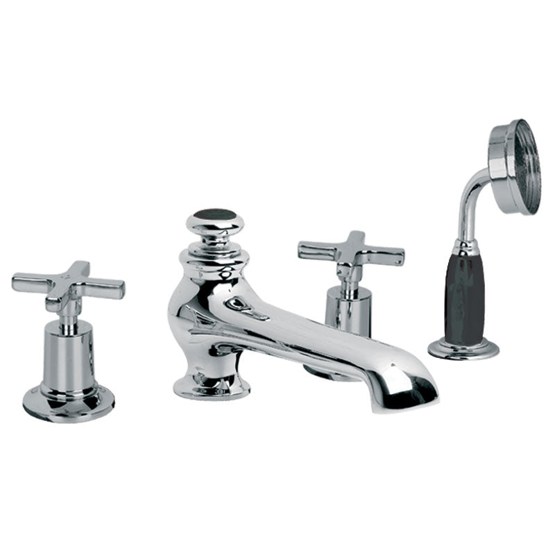 Lefroy Brooks Mackintosh Handle 4 Hole Bath Set with Diverter & Handshower (choose finish)