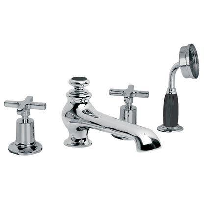 Lefroy Brooks Mackintosh Handle 4 Hole Bath Set with Diverter & Handshower (choose finish)