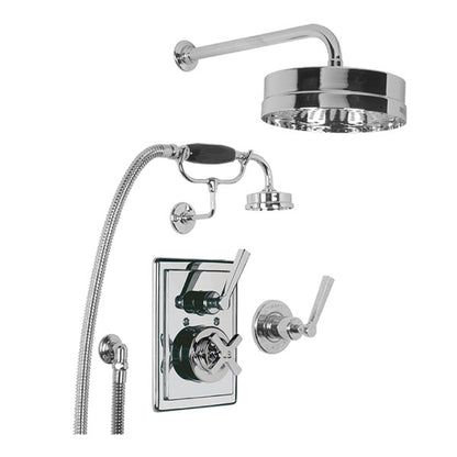 Lefroy Brooks Fifth Concealed Thermostatic Shower Valve With 8" Rose, Hand Shower & Shower Kit DP8716NK Silver Nickel