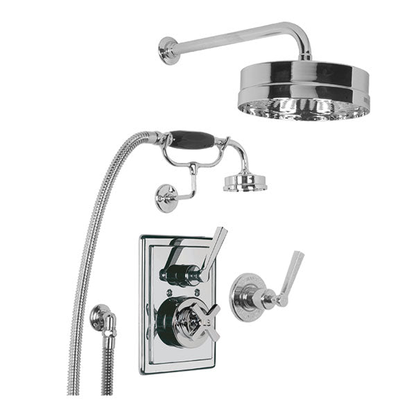 Lefroy Brooks Fifth Concealed Thermostatic Shower Valve With 8" Rose, Hand Shower & Shower Kit DP8716AG Antique Gold